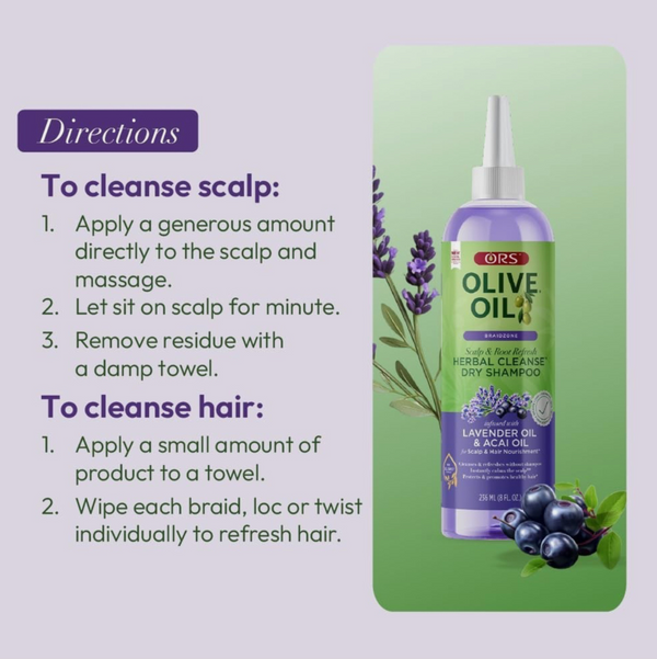 ORS Olive Oil Herbal Cleanse Dry Shampoo With Lavender & Acai Oil - 236ml