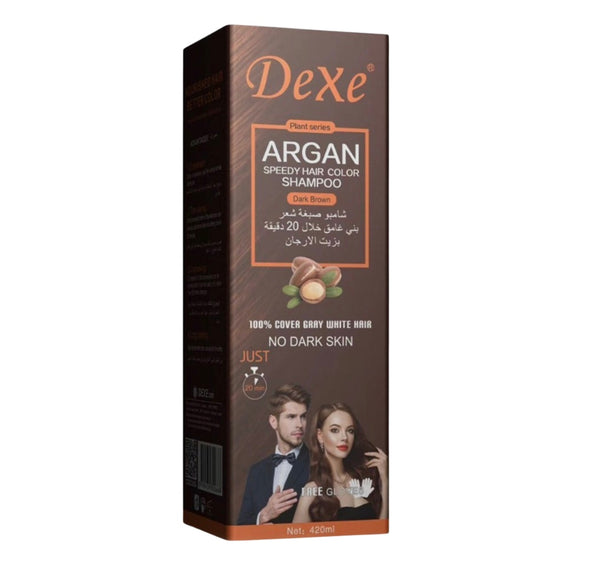 Dexe Argan Speedy Hair Colour Shampoo In Dark Brown - 420ml
