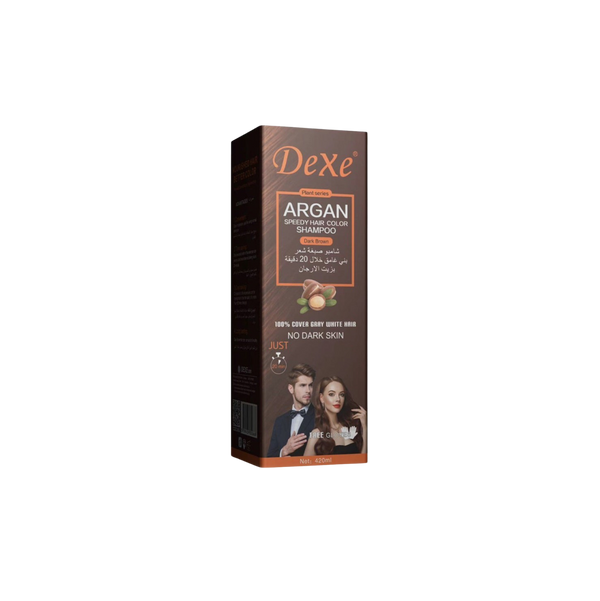 Dexe Argan Speedy Hair Colour Shampoo In Dark Brown - 420ml