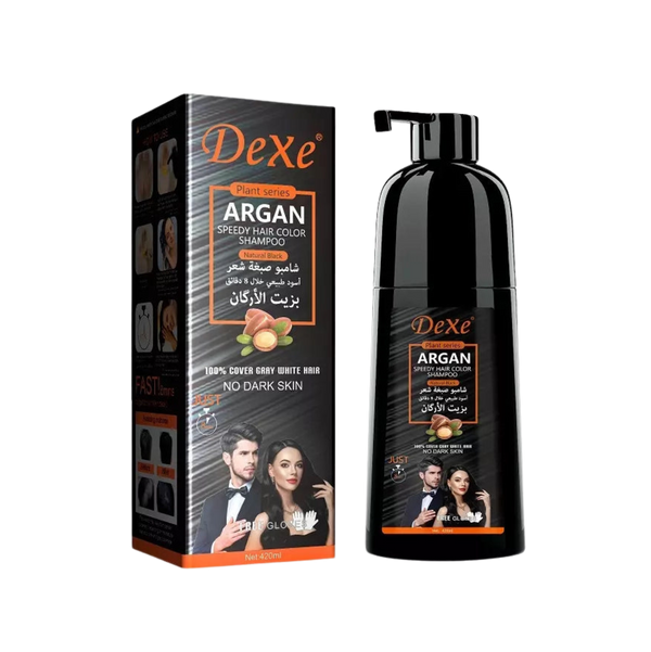 Dexe Argan Speedy Hair Colour Shampoo In Natural Black - 420ml