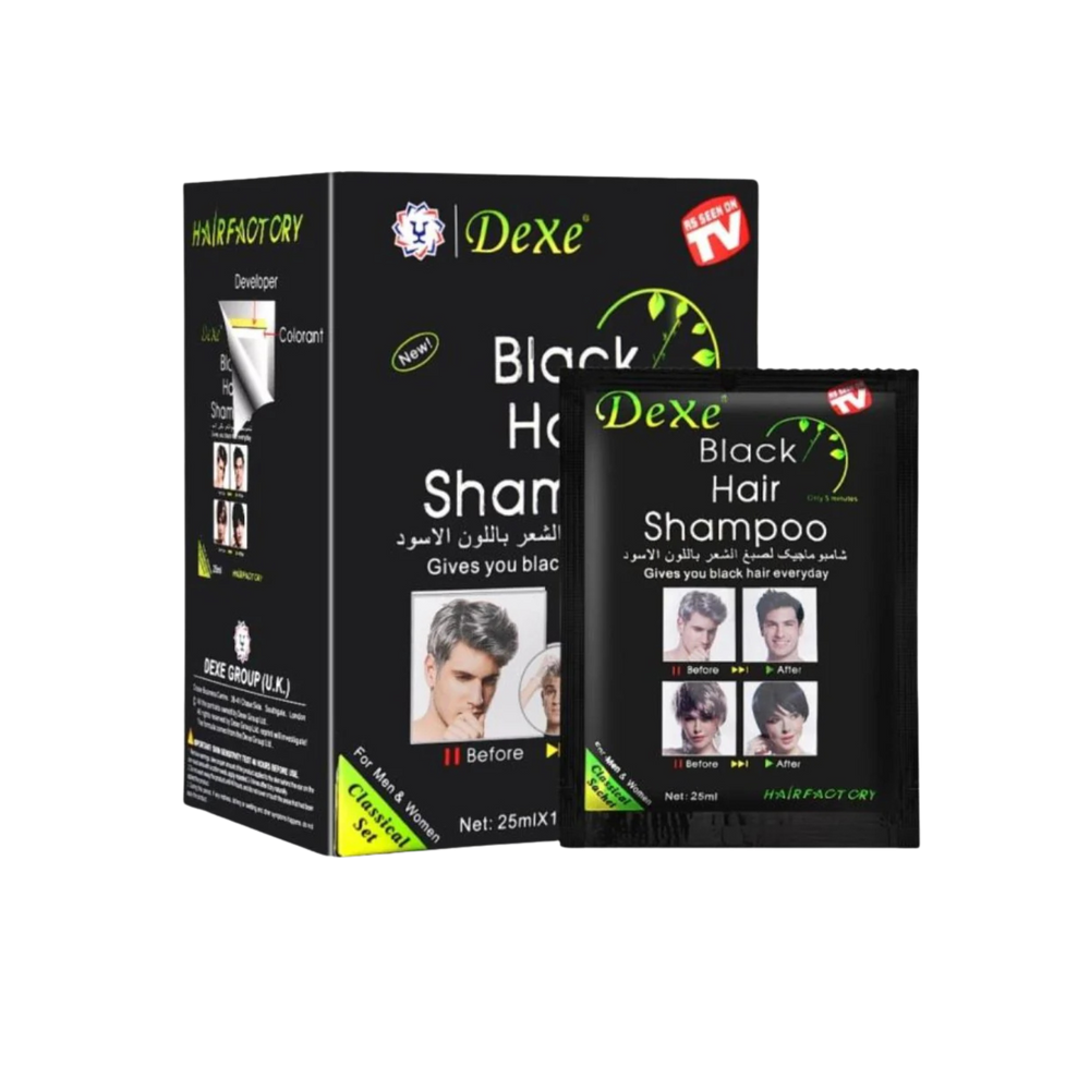 Dexe Black Hair Shampoo Sachets  - 10 x 25ml