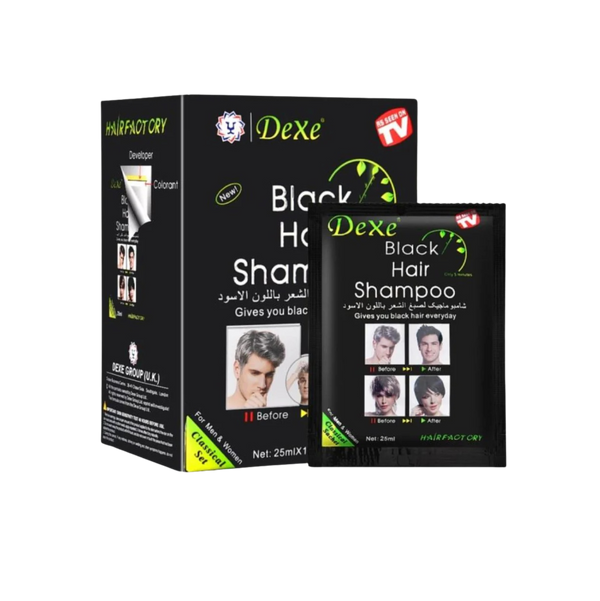 Dexe Black Hair Shampoo Sachets  - 10 x 25ml