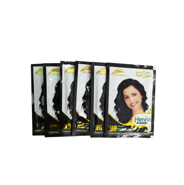 PCC Brands Herbal Henna Powder Hair Colour In Black - 6 Sachets