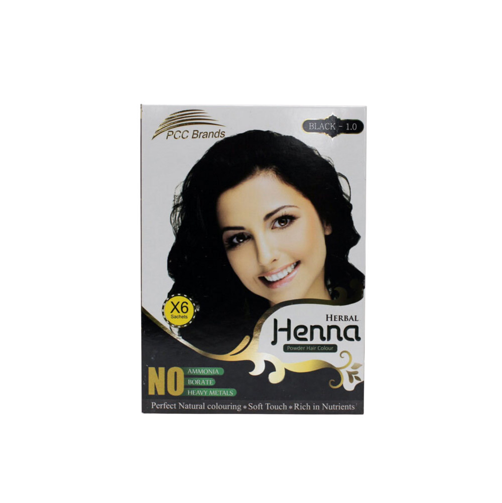 PCC Brands Herbal Henna Powder Hair Colour In Black - 6 Sachets
