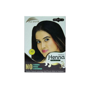 PCC Brands Herbal Henna Powder Hair Colour In Dark Brown - 6 Sachets